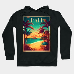 Bali Beach Resort Vintage Travel Art Poster Hoodie